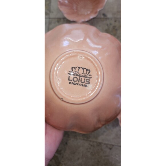 Set of 6 Metlox Poppytrail LOTUS Peach Apricot Desert / Cereal Bowls 6 3/4" #780 - Picture 5 of 5